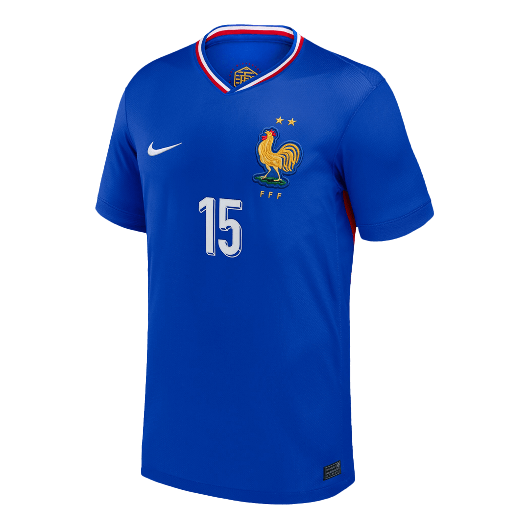 KONATÉ n°15 Maillot domicile de l'Euro 2024 de l'équipe de France Bleu 