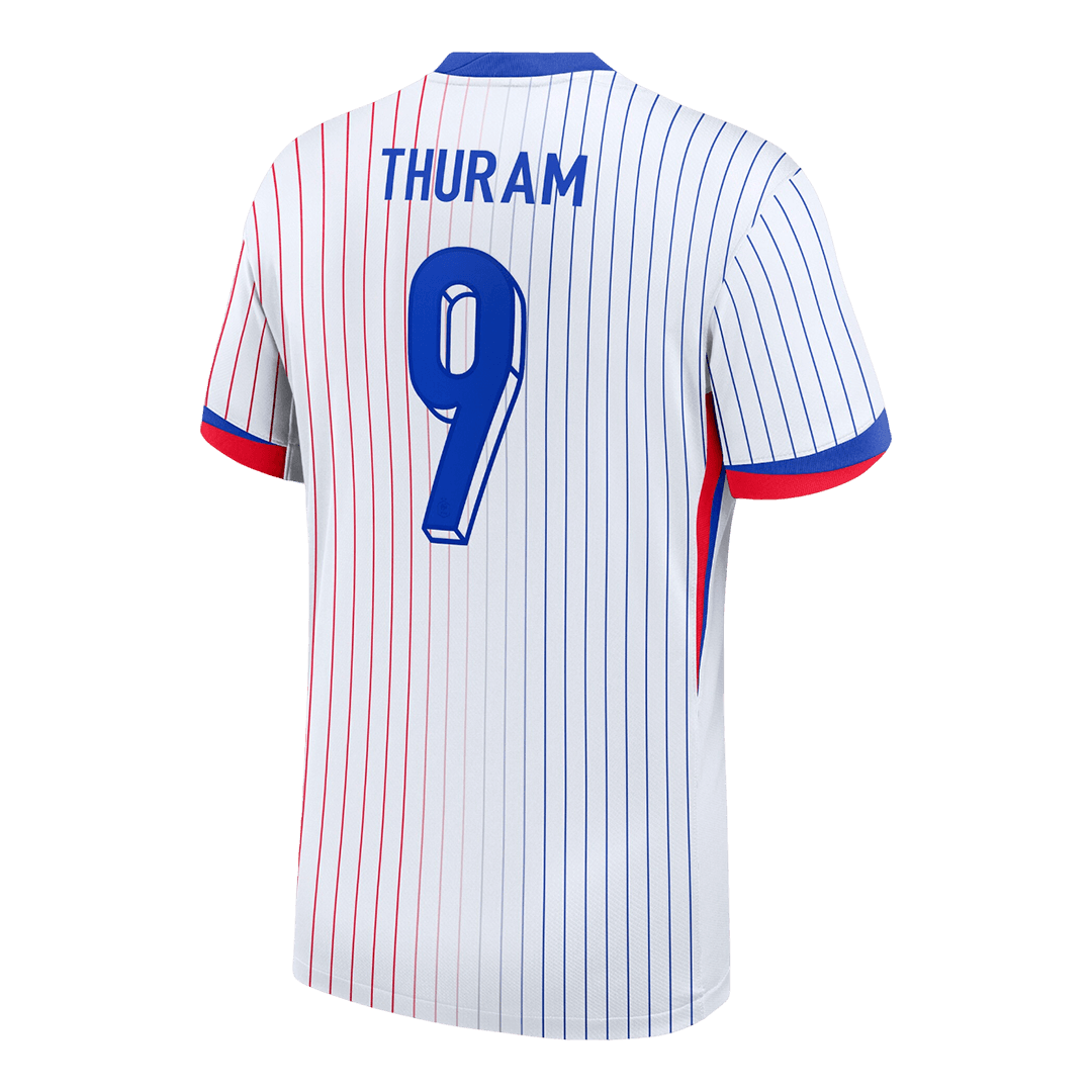 THURAM #9 Maillot extérieur de l'Euro 2024 de l'équipe de France, blanc