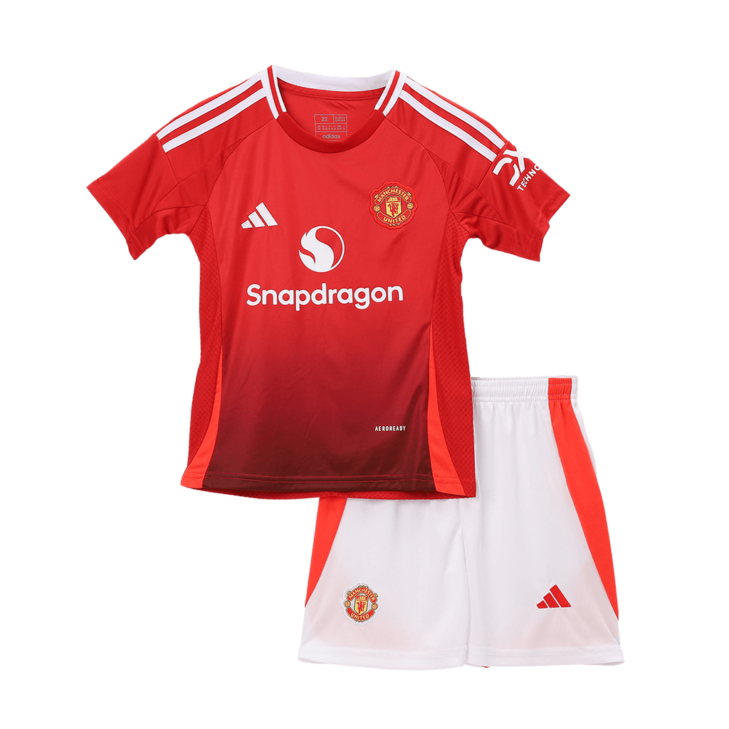 Manchester United Home Jersey Kit 2024/25 Kids(Jersey+Shorts)