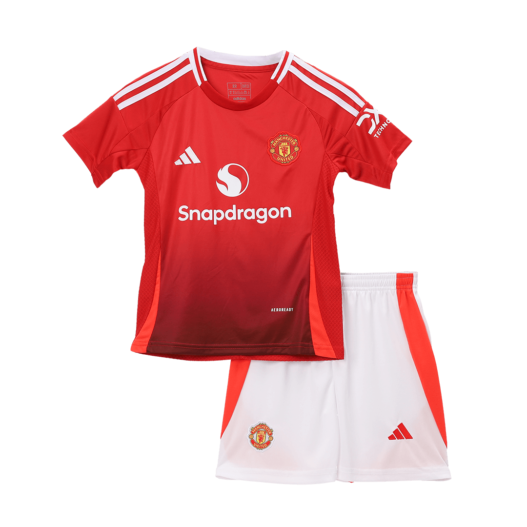 Manchester United Home Jersey Kit 2024/25 Kids(Jersey+Shorts)