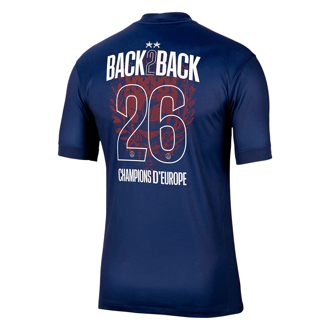 2025/26 PSG Home Soccer Jersey Champions of Europe 2026 Print Navy