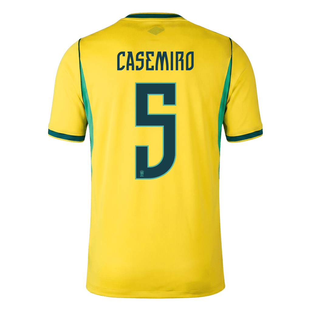 CASEMIRO #5 Brazil Home Soccer Jersey World Cup 2026 Yellow