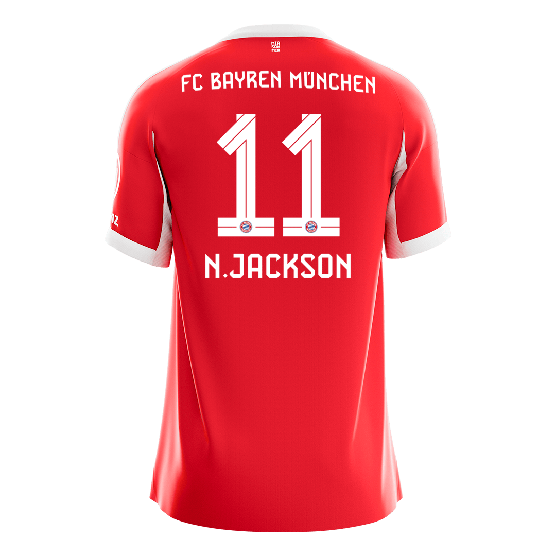 Bayern Munich N.JACKSON #11 Home Soccer Jersey 2025/26