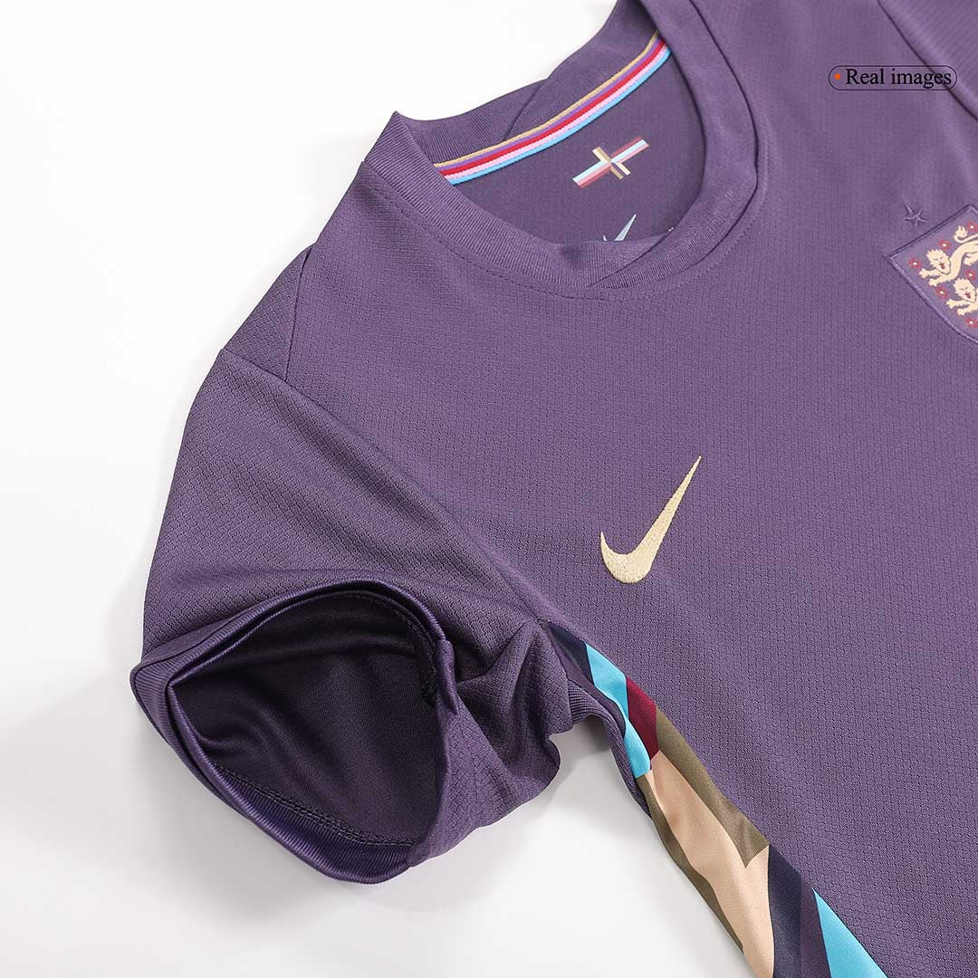 Camiseta de visitante de Inglaterra para la Eurocopa 2024 para niños (camiseta y pantalón corto)