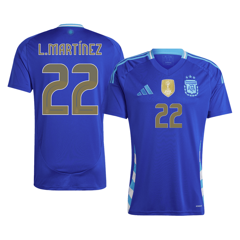 Argentina L.MARTÍNEZ #22 Away Soccer Jersey 2024 - Football Shirt | SmartJerseys | Official Quality
