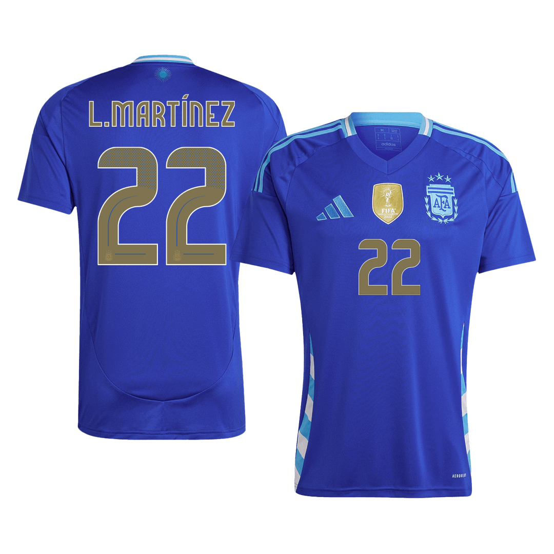 Argentina L.MARTÍNEZ #22 Away Soccer Jersey 2024 - Football Shirt | SmartJerseys | Official Quality
