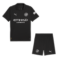 Manchester City Away Soccer Jersey Kit(Jersey+Shorts) 2025/26 Black - Football Shirt | SmartJerseys | Official Quality