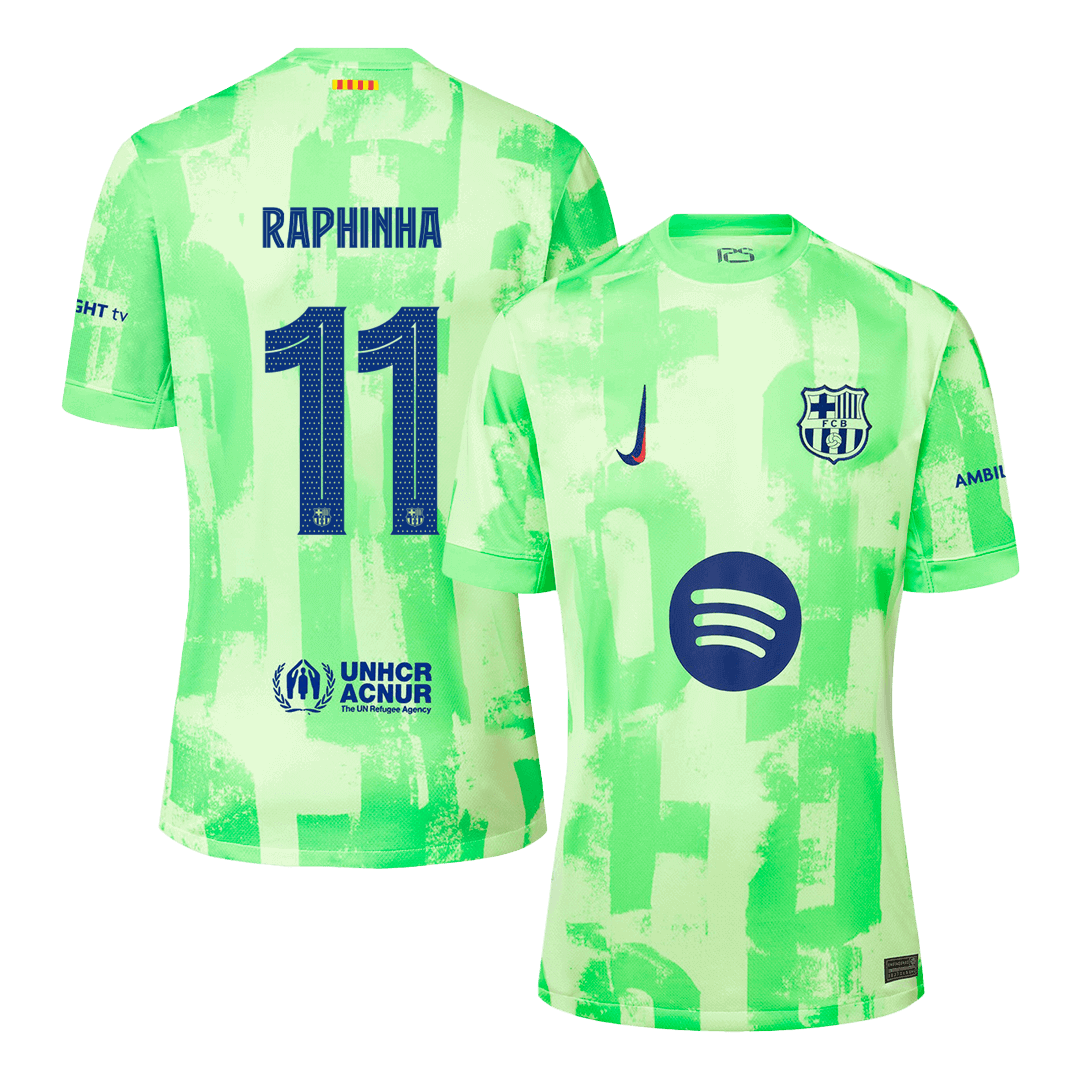 Barcelona RAPHINHA #11 Third Away Jersey 2024/25 - UCL（Spotify Logo Without Text） - Football Shirt | SmartJerseys | Official Quality