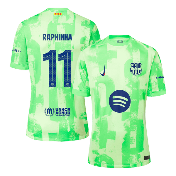 Barcelona RAPHINHA #11 Third Away Jersey 2024/25 - UCL（Spotify Logo Without Text） - Football Shirt | SmartJerseys | Official Quality