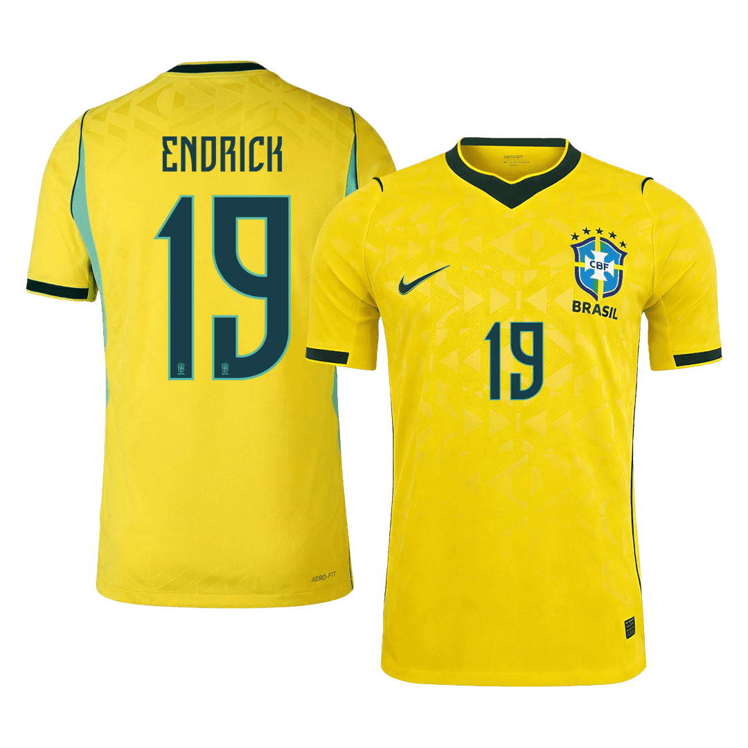 ENDRICK  #19 Player Version Brazil Home Soccer Jersey World Cup 2026 Yellow