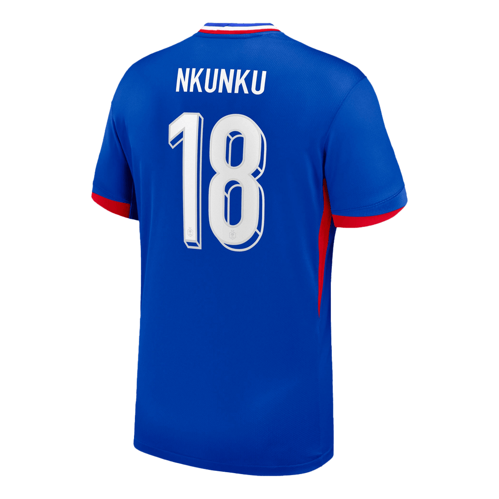 Camiseta Futbol NKUNKU #18 Francia Eurocopa Local 2024 Azul 