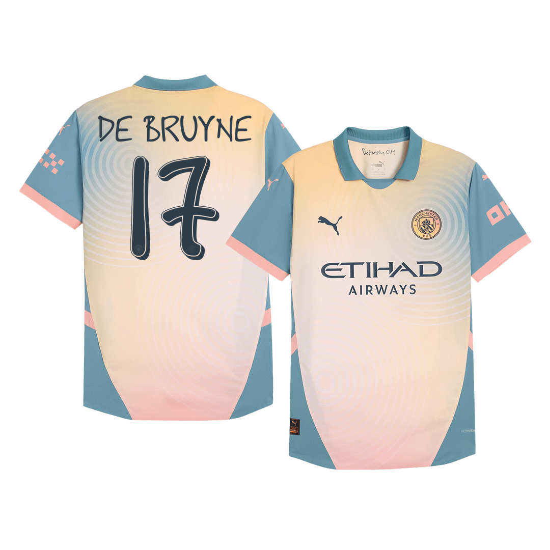 Manchester City DE BRUYNE #17 Fourth Away Soccer Jersey Authentic 2024/25 - Definitely City - Football Shirt | SmartJerseys | Official Quality