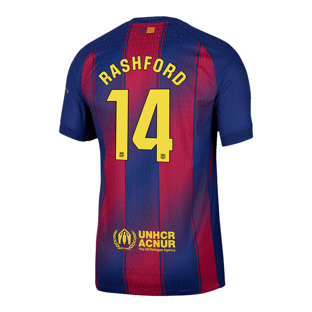 Camiseta de fútbol local auténtica del Barcelona RASHFORD #14 2025/26