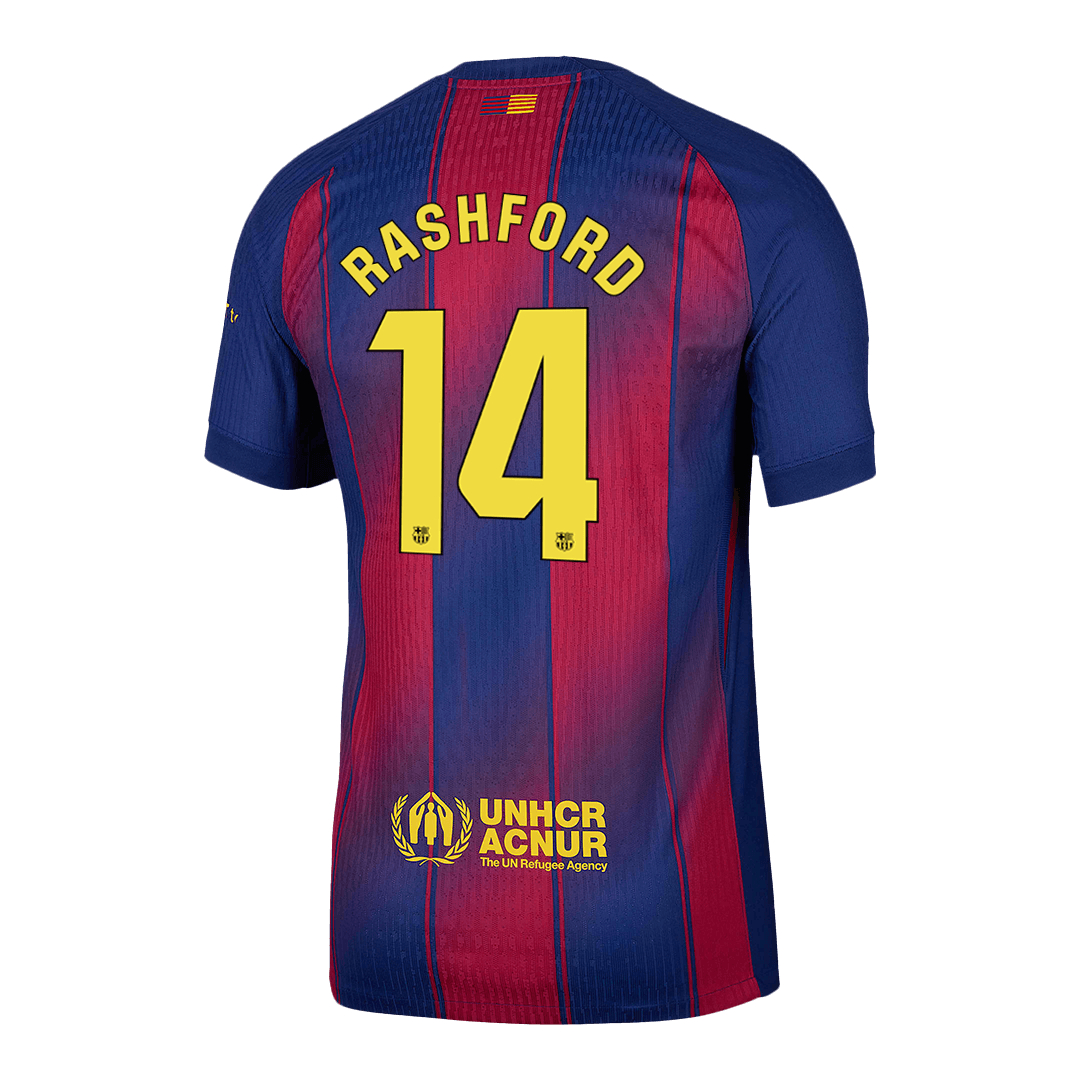 Camiseta de fútbol local auténtica del Barcelona RASHFORD #14 2025/26