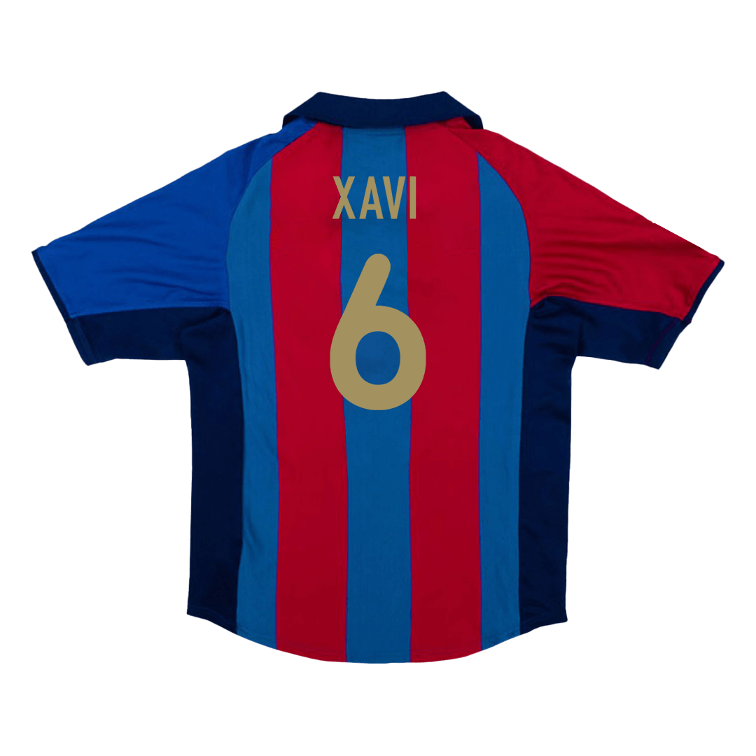 Barcelona XAVI #6 Home Soccer Jersey Retro 2001/02 - Football Shirt | SmartJerseys | Official Quality
