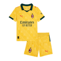 Kid's AC Milan Third Away Soccer Jersey Kit(Jersey+Shorts) 25/26 Yellow - Football Shirt | SmartJerseys | Official Quality