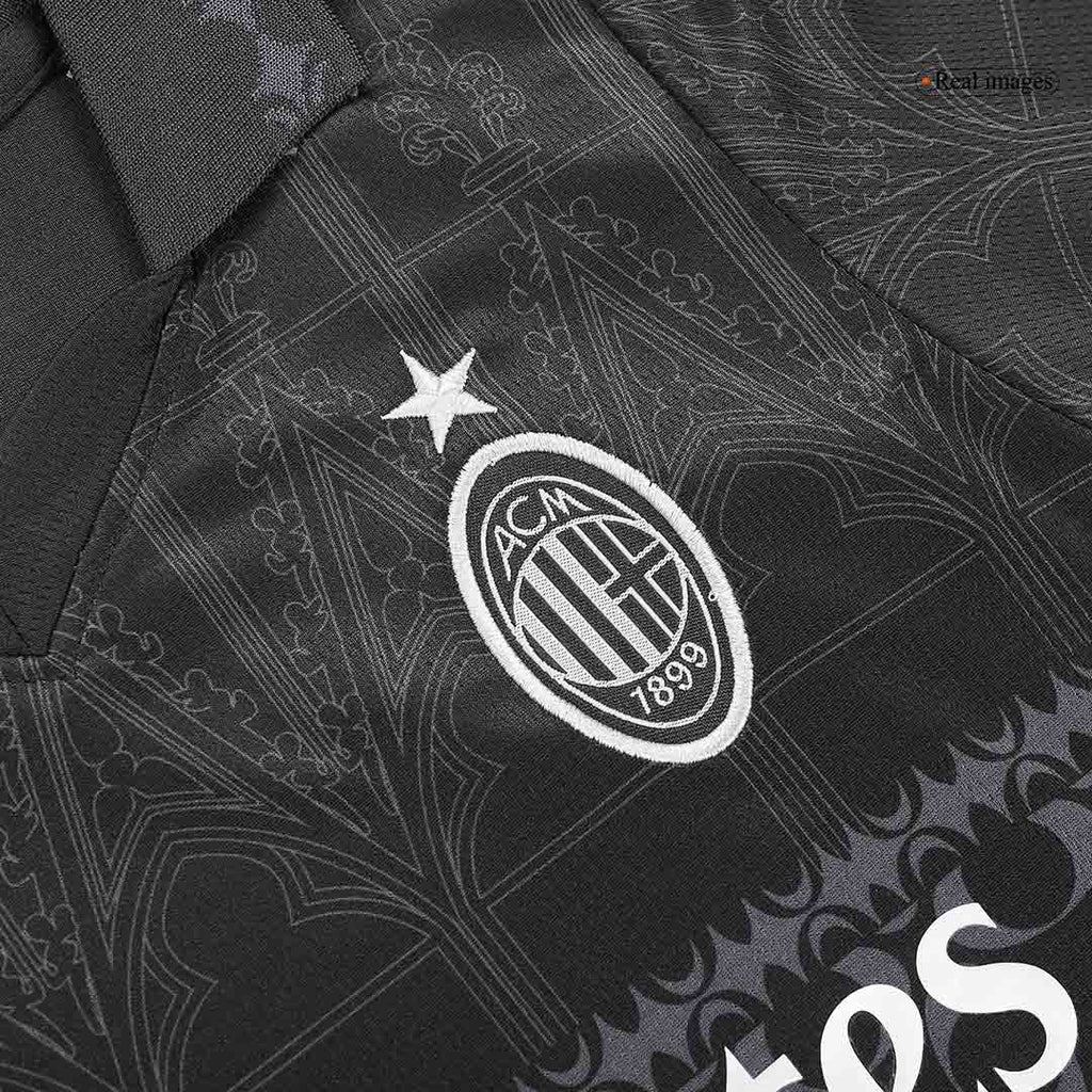 Maillot extérieur AC Milan x Pleasures quatrième tenue 2023/24 pour enfants (maillot + short)