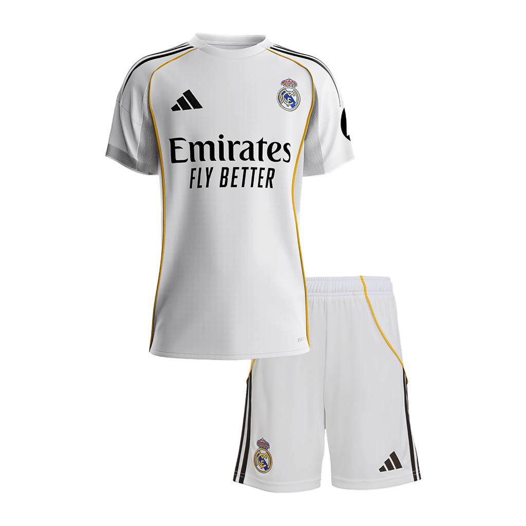 Real Madrid Home Soccer Jersey Kit 2025/26 Kids(Jersey+Shorts) - Football Shirt | SmartJerseys | Official Quality