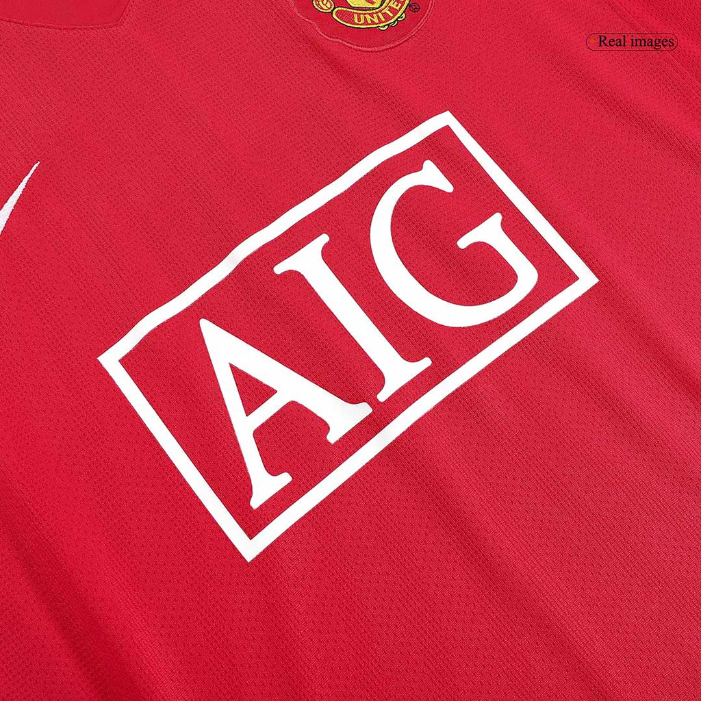 Maillot domicile rétro de Manchester United 2007/08 - Manches longues