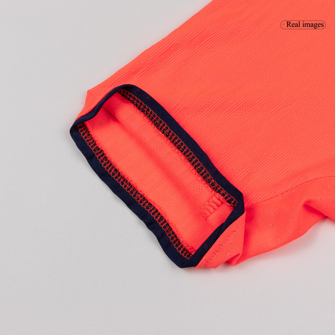 Camiseta de fútbol de visitante del Barcelona 25/26, color naranja, LEWANDOWSKI #9, auténtica, tercera equipación, UCL