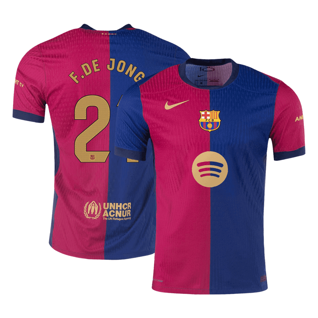Barcelona F.DE JONG #21 Home Soccer Jersey Authentic 2024/25 - Spotify Logo Without Text - Football Shirt | SmartJerseys | Official Quality