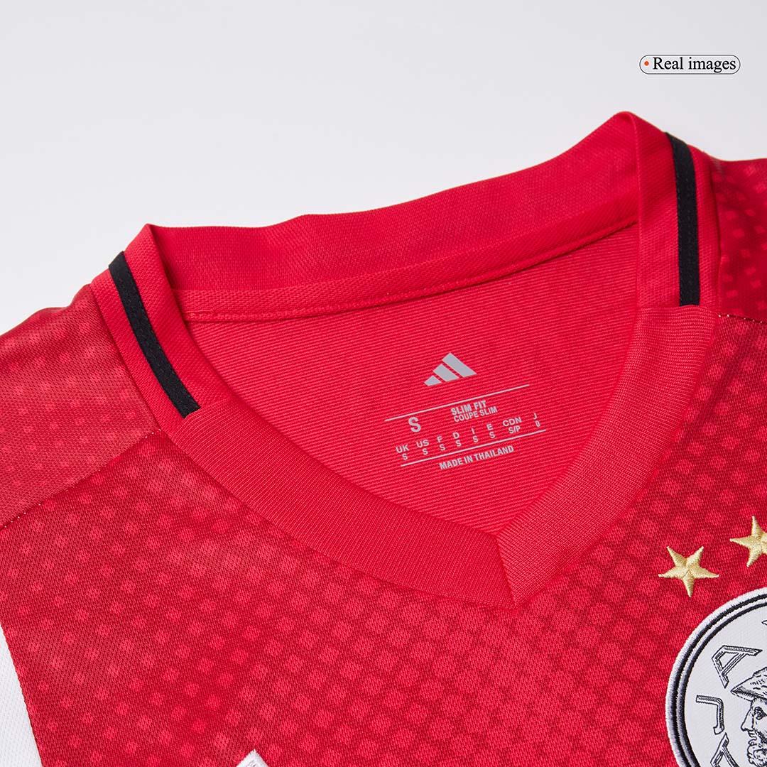 Camiseta de fútbol local del Ajax 2025/26 roja y blanca