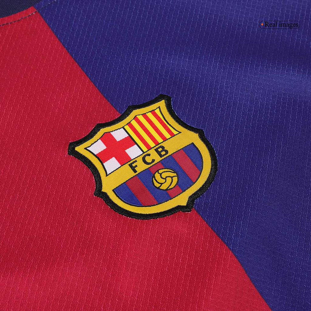 Camiseta local del Barcelona 2024/25 para niños (camiseta y pantalón corto) con el logotipo de Spotify sin texto