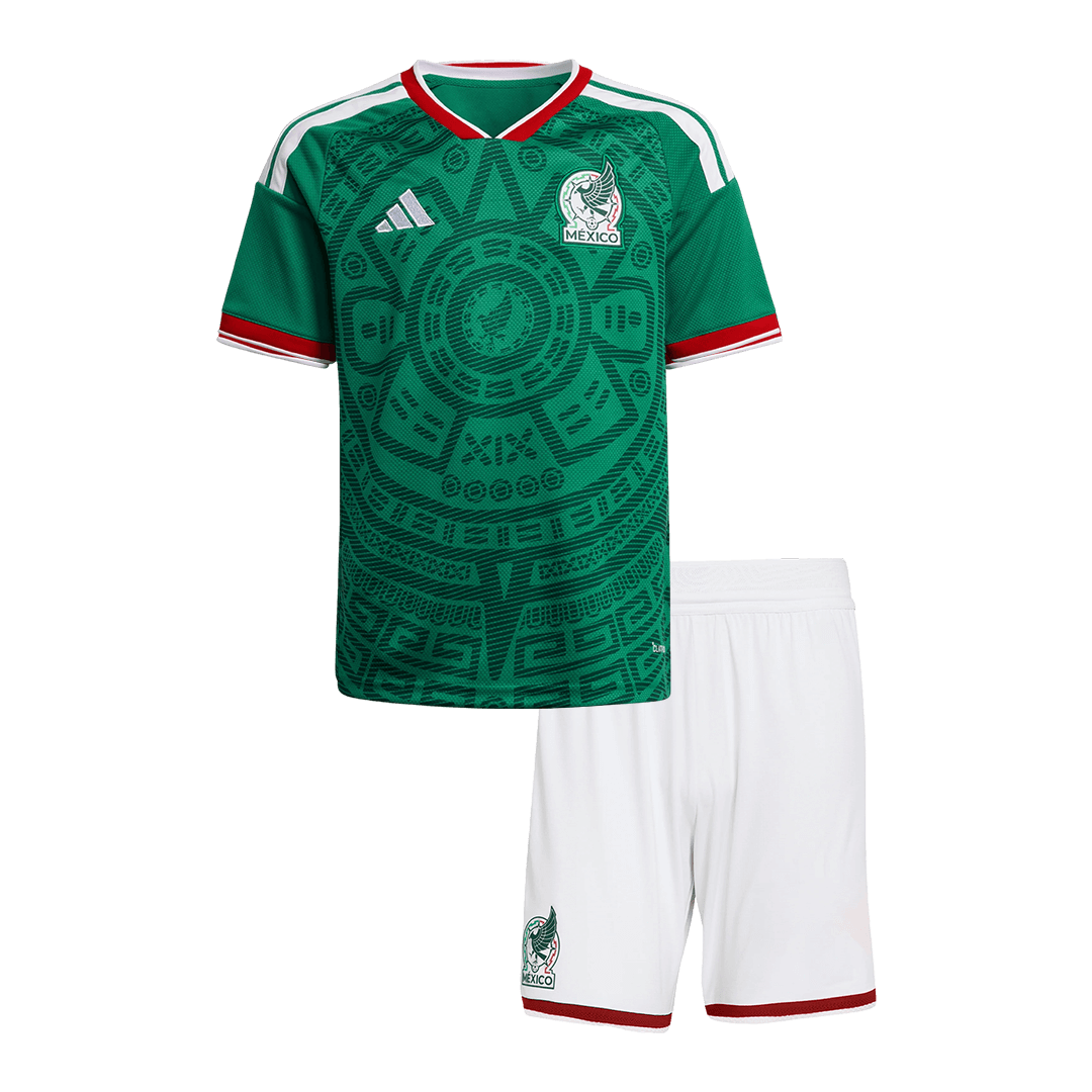 Kid's Mexico Home Soccer Jersey Kit(Jersey+Shorts) 25/26 Green - Football Shirt | SmartJerseys | Official Quality