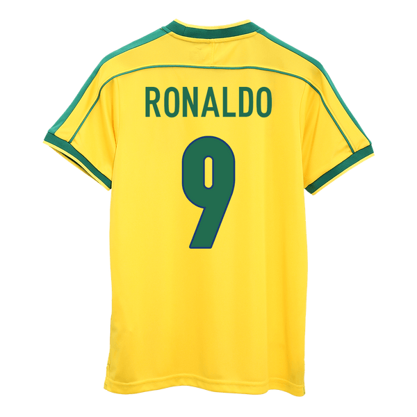 Brazil RONALDO #9 Home Soccer Jersey Retro 1998 - Football Shirt | SmartJerseys | Official Quality