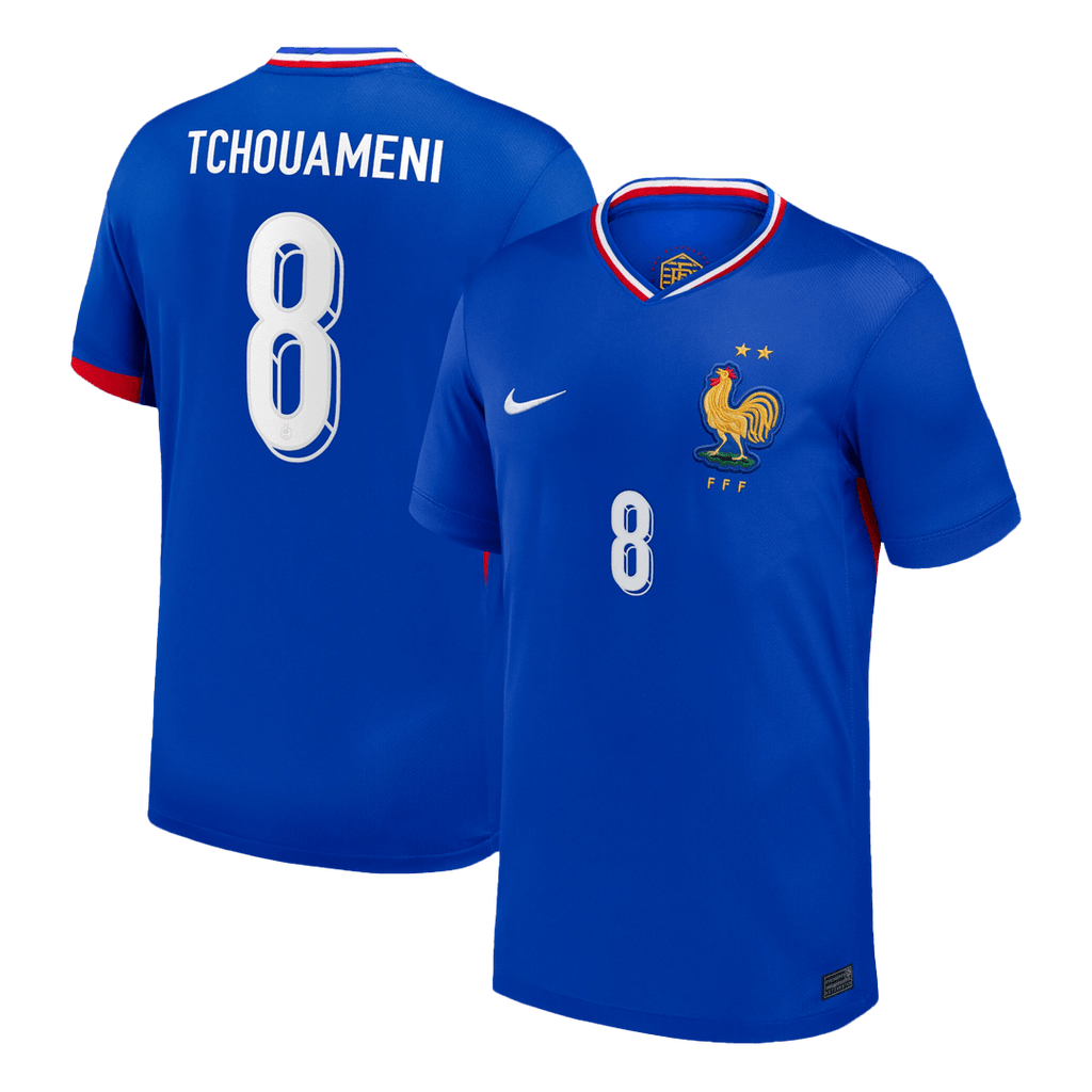 TCHOUAMENI #8 France Euro Home Soccer Jersey 2024 Blue - Football Shirt | SmartJerseys | Official Quality