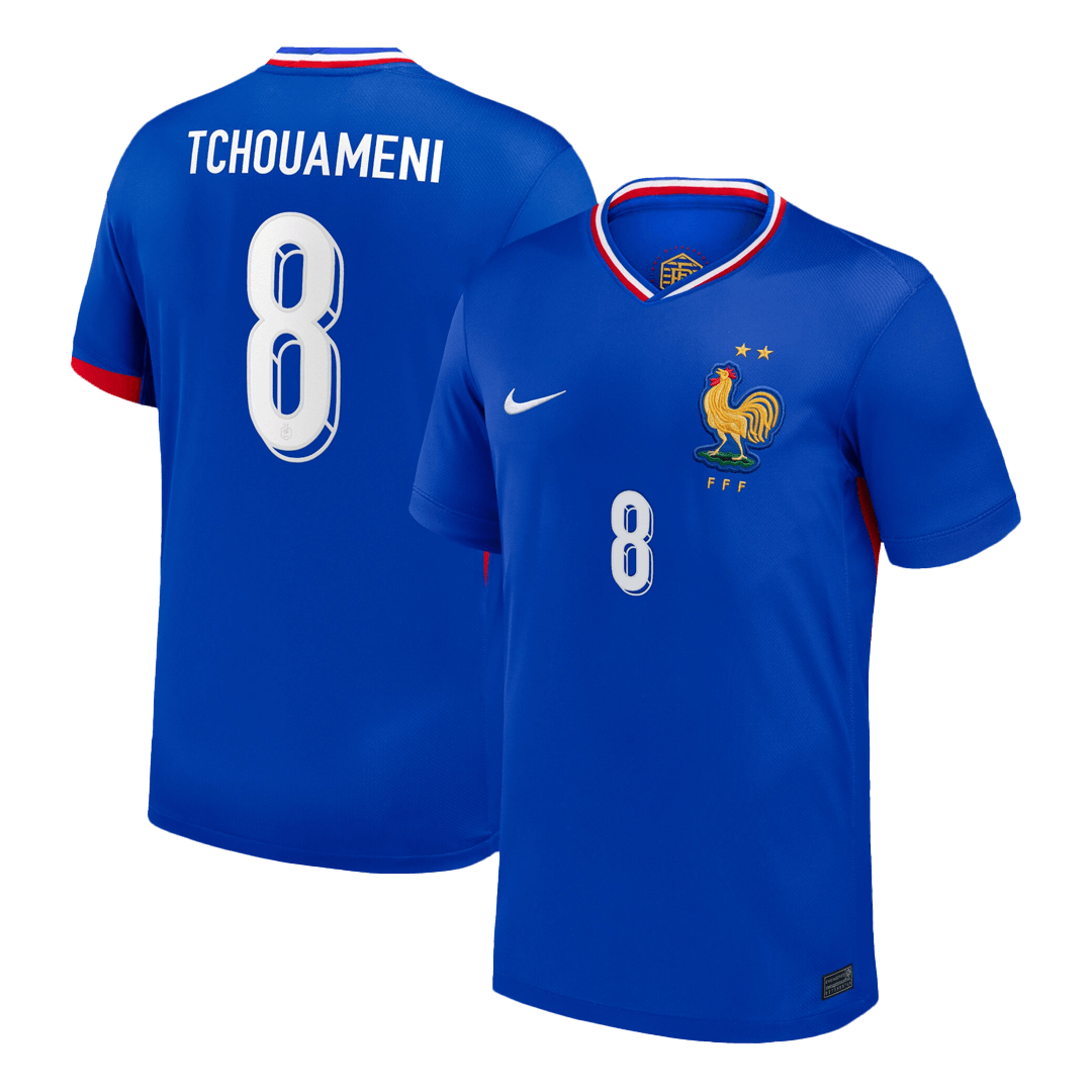 TCHOUAMENI #8 France Euro Home Soccer Jersey 2024 Blue - Football Shirt | SmartJerseys | Official Quality