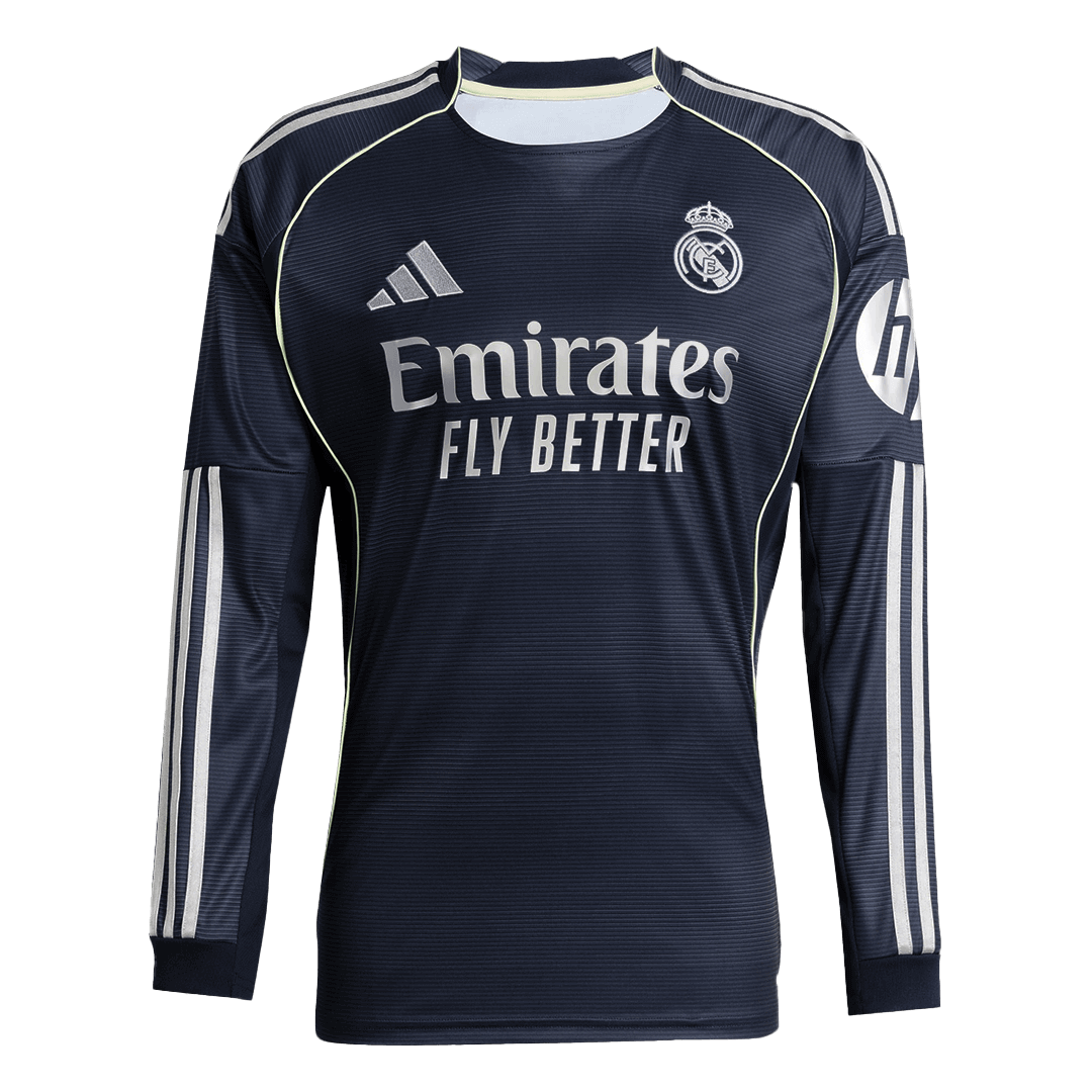 Real Madrid Long Sleeve Away Soccer Jersey 2025/26 - Football Shirt | SmartJerseys | Official Quality