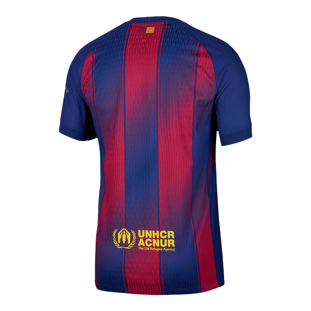 Camiseta de fútbol local auténtica del Barcelona x Ed Sheeran 25/26, roja y azul