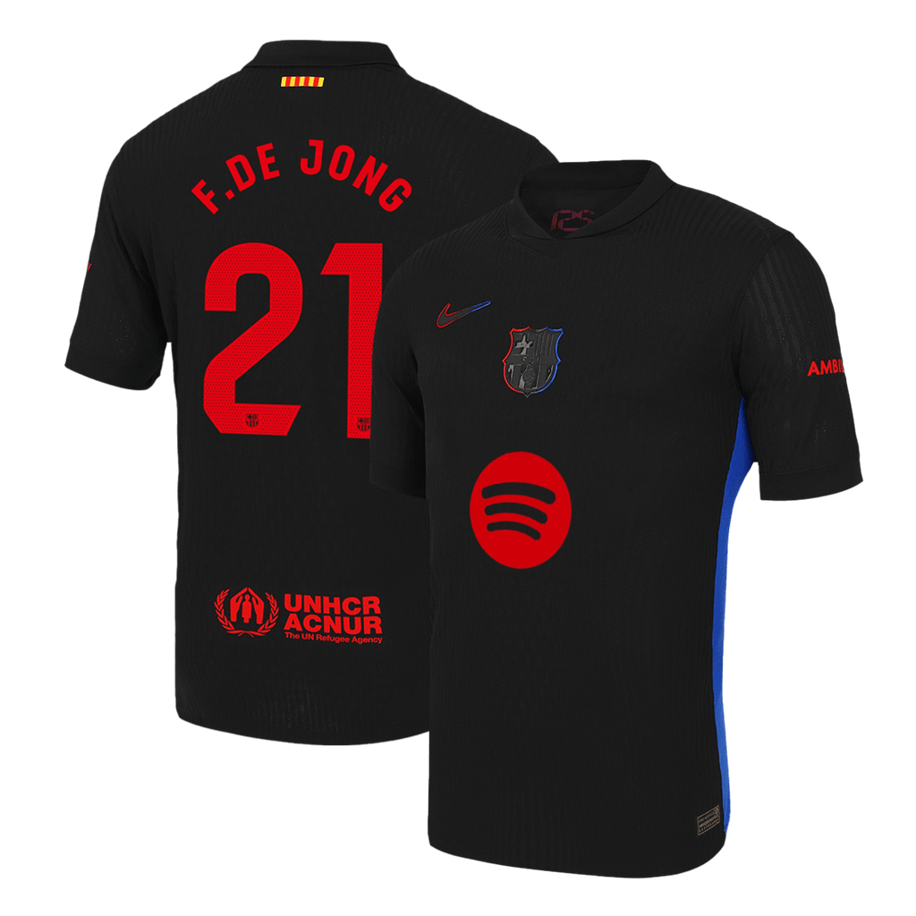 Barcelona F.DE JONG #21 Away Soccer Jersey Authentic 2024/25 - Spotify Logo Without Text - Football Shirt | SmartJerseys | Official Quality