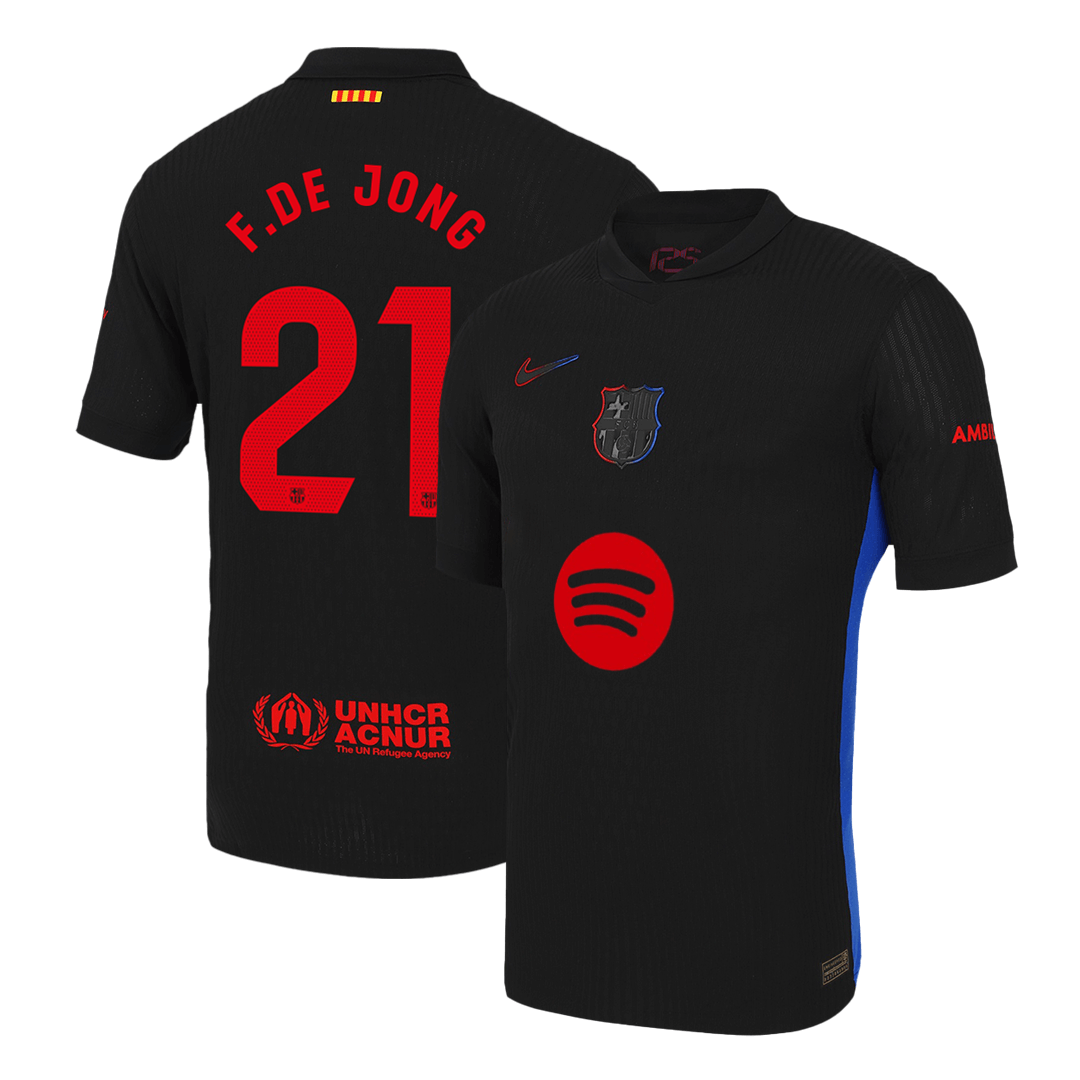 Barcelona F.DE JONG #21 Away Soccer Jersey Authentic 2024/25 - Spotify Logo Without Text - Football Shirt | SmartJerseys | Official Quality
