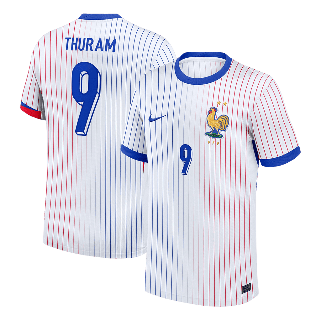 THURAM #9 France Euro Away Soccer Jersey 2024 White - Football Shirt | SmartJerseys | Official Quality