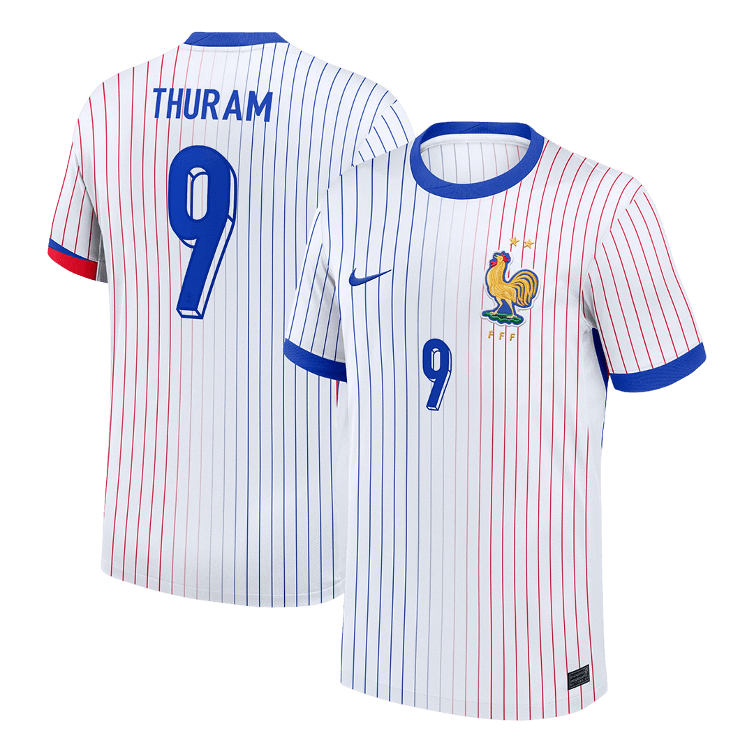 THURAM #9 France Euro Away Soccer Jersey 2024 White - Football Shirt | SmartJerseys | Official Quality