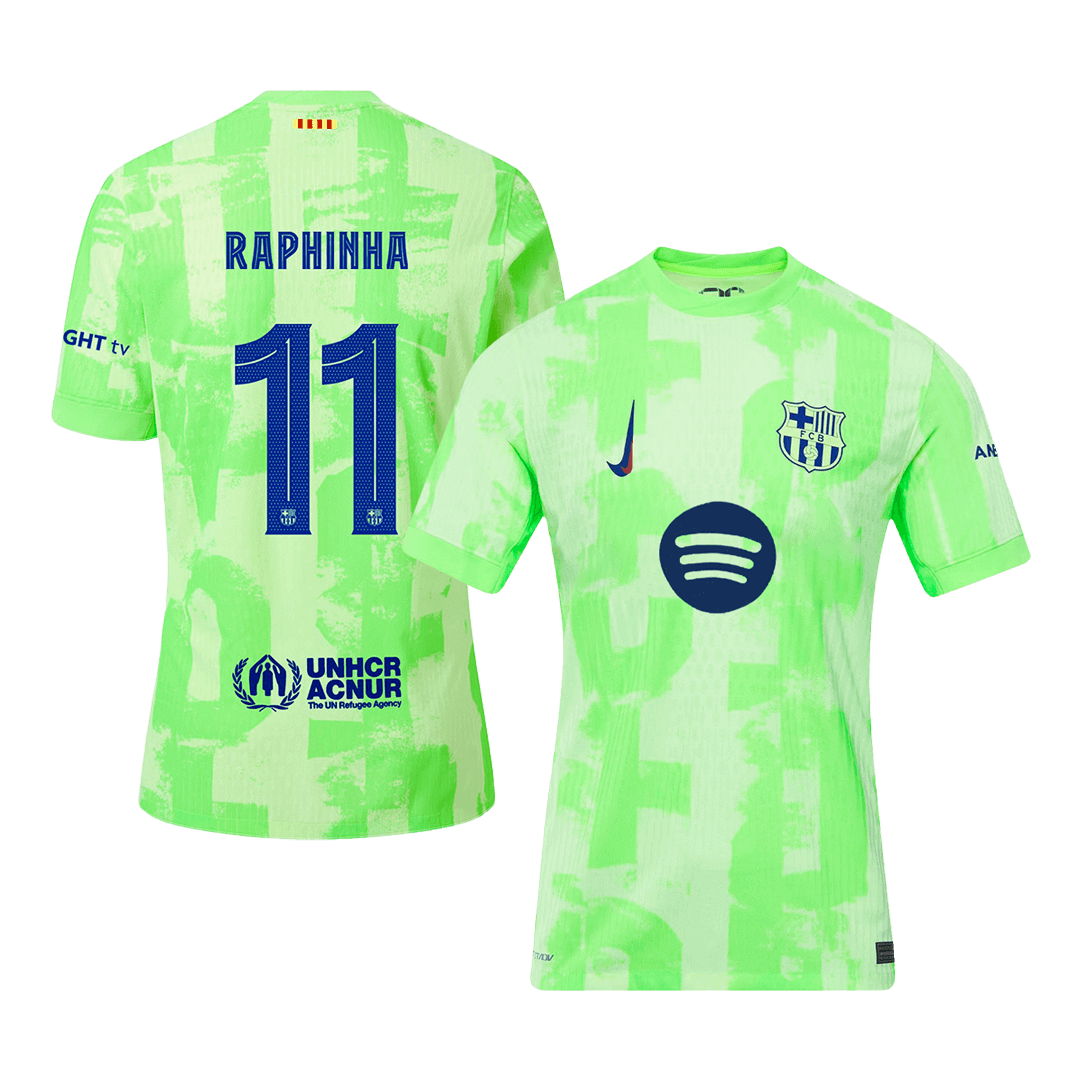 Barcelona RAPHINHA #11 Third Away Soccer Jersey Authentic 2024/25 - UCL（Spotify Logo Without Text） - Football Shirt | SmartJerseys | Official Quality