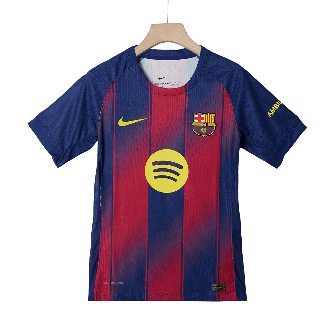 Barcelona F.DE JONG #21 Home Soccer Jersey Authentic 2025/26 - UCL Edition