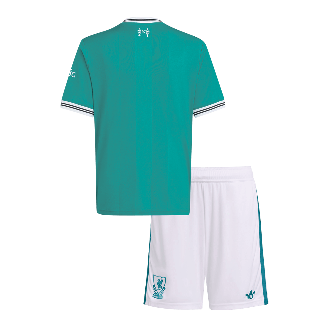 Kid's Liverpool Third Kit(Jersey+Shorts) 25/26 Green