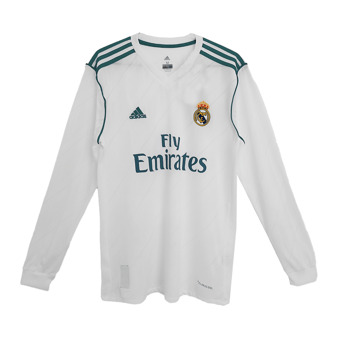 Real Madrid BENZEMA #9 Home Soccer Jersey Retro 2017/18 - Long Sleeve