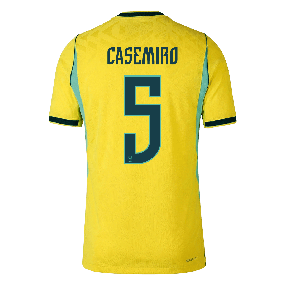 CASEMIRO #5 Player Version Brazil Home Soccer Jersey World Cup 2026 Yellow