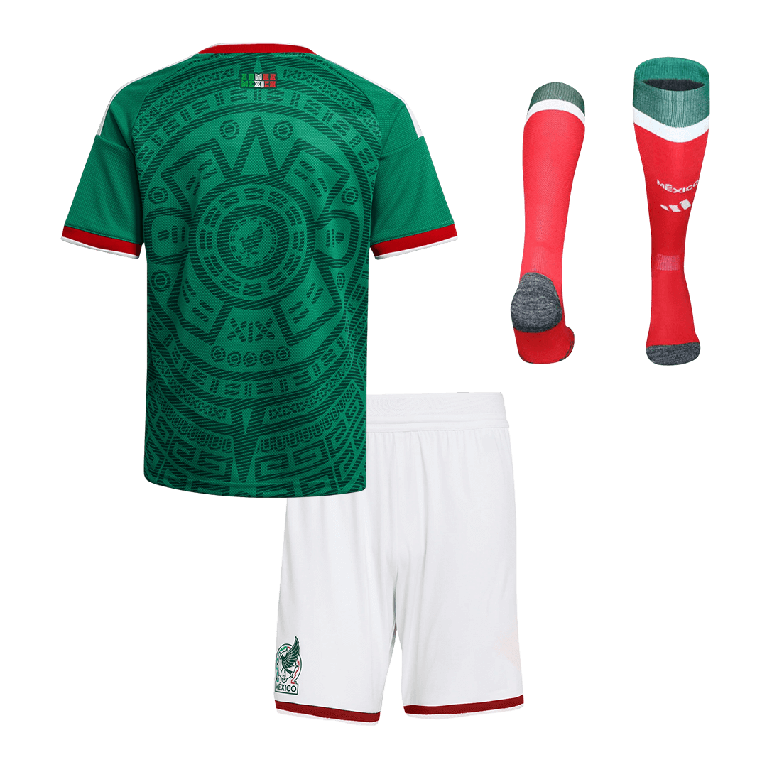 Kit de camiseta de fútbol local de México para niños (camiseta, pantalones cortos y calcetines) 25/26 Verde