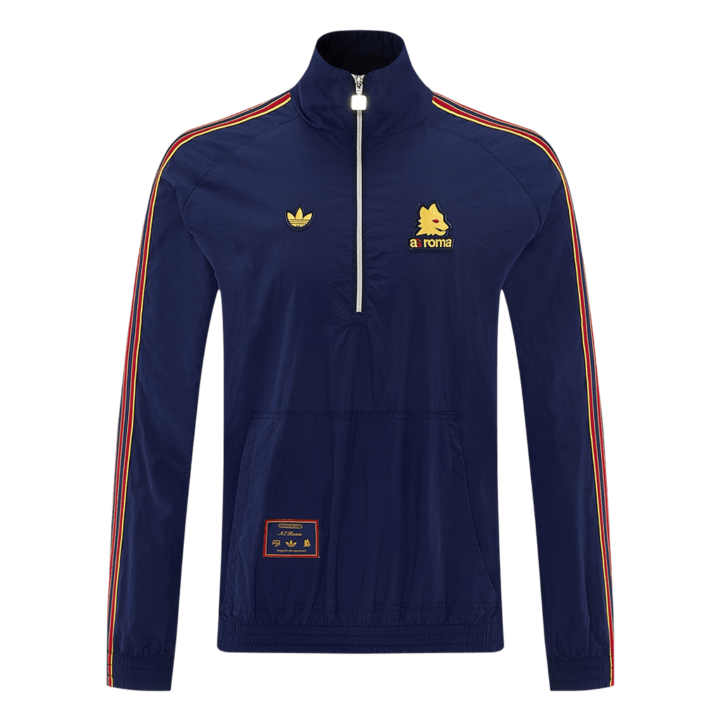 AS Roma 1/2 Zipper Windbreaker Jacket Navy 2026