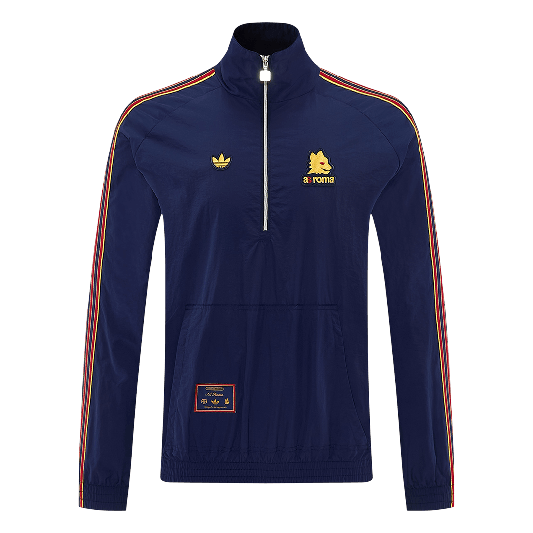 AS Roma 1/2 Zipper Windbreaker Jacket Navy 2026
