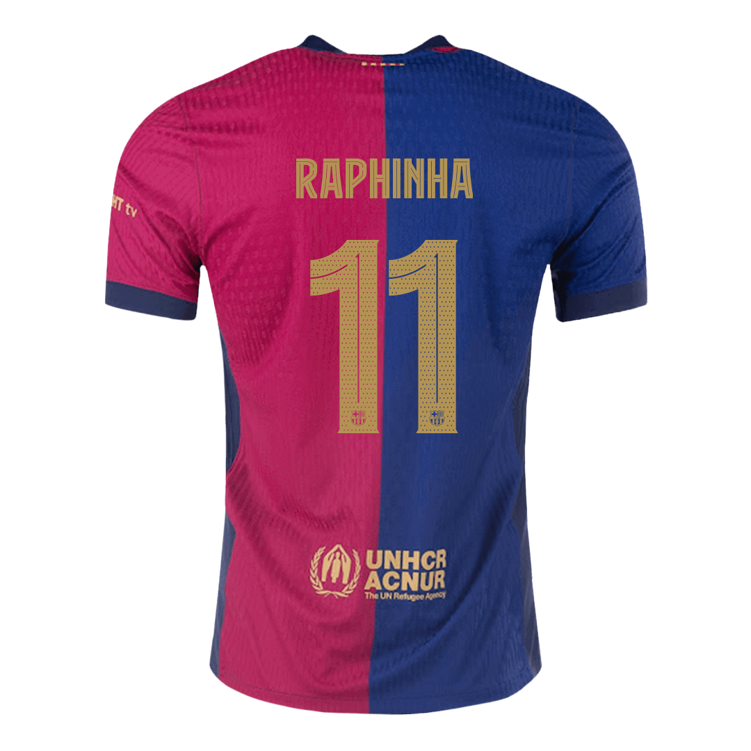 Barcelona RAPHINHA #11 Home Soccer Jersey Authentic 2024/25 - UCL Edition(Spotify Logo Without Text)