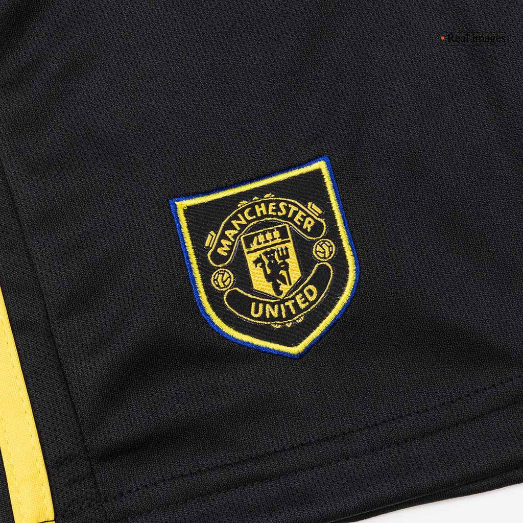 Kid's Manchester United Third Away Soccer Jersey Kit 25/26 Black