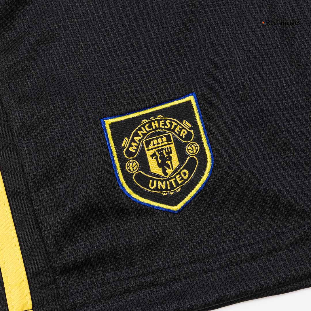 Kid's Manchester United Third Away Soccer Jersey Kit 25/26 Black