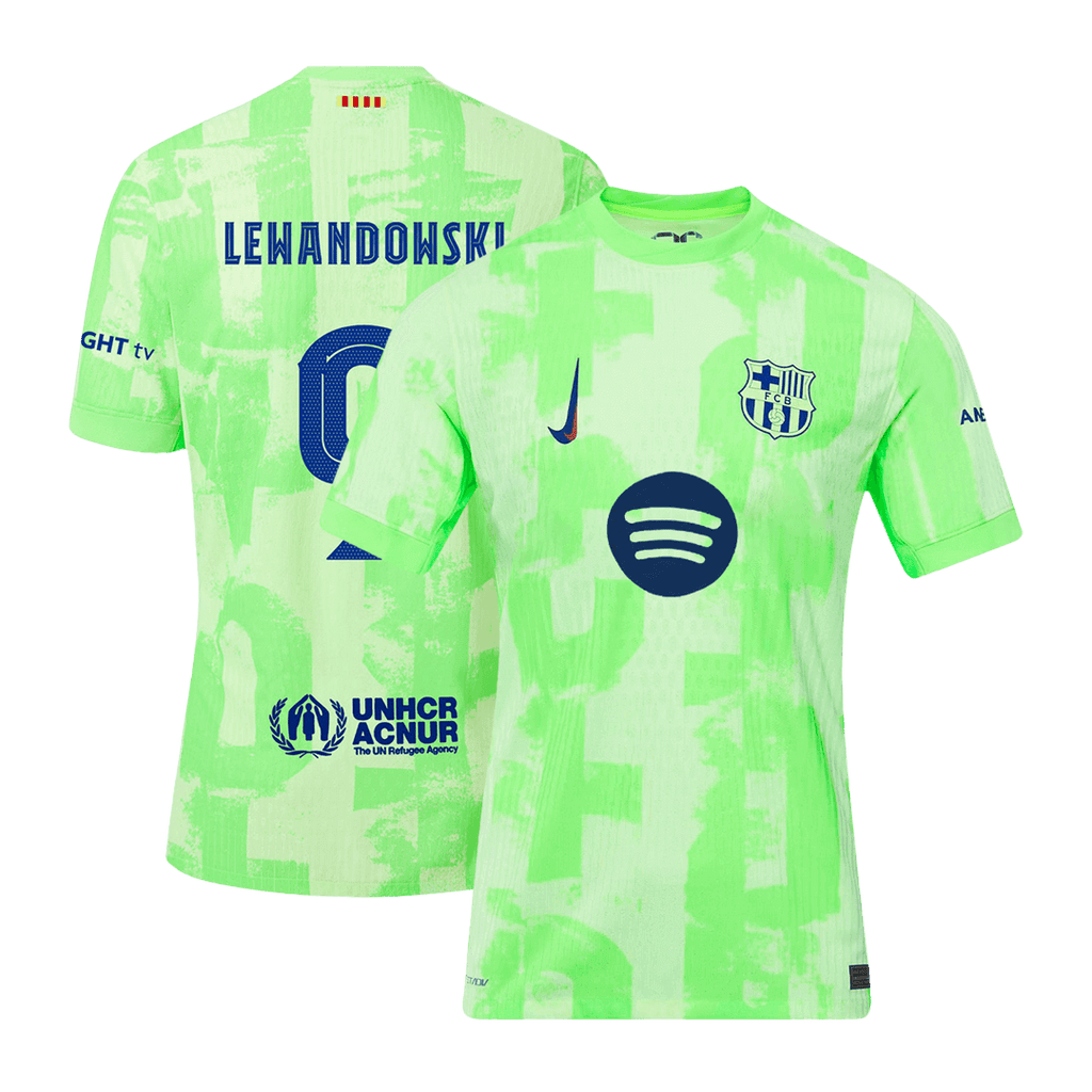 Barcelona LEWANDOWSKI #9 Third Away Soccer Jersey Authentic 2024/25- UCL（Spotify Logo Without Text） - Football Shirt | SmartJerseys | Official Quality