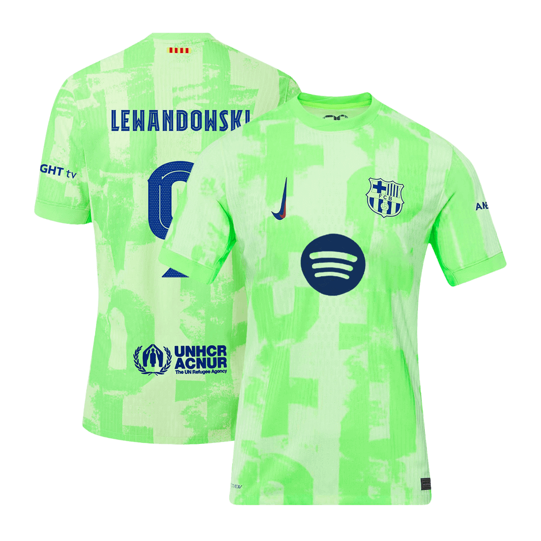 Barcelona LEWANDOWSKI #9 Third Away Soccer Jersey Authentic 2024/25- UCL（Spotify Logo Without Text） - Football Shirt | SmartJerseys | Official Quality